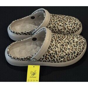 NWT Womens Joybees Leopard Print Clog SZ 8